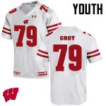Youth Wisconsin Badgers NCAA #79 Ryan Groy White Authentic Under Armour Stitched College Football Jersey IB31M30HI